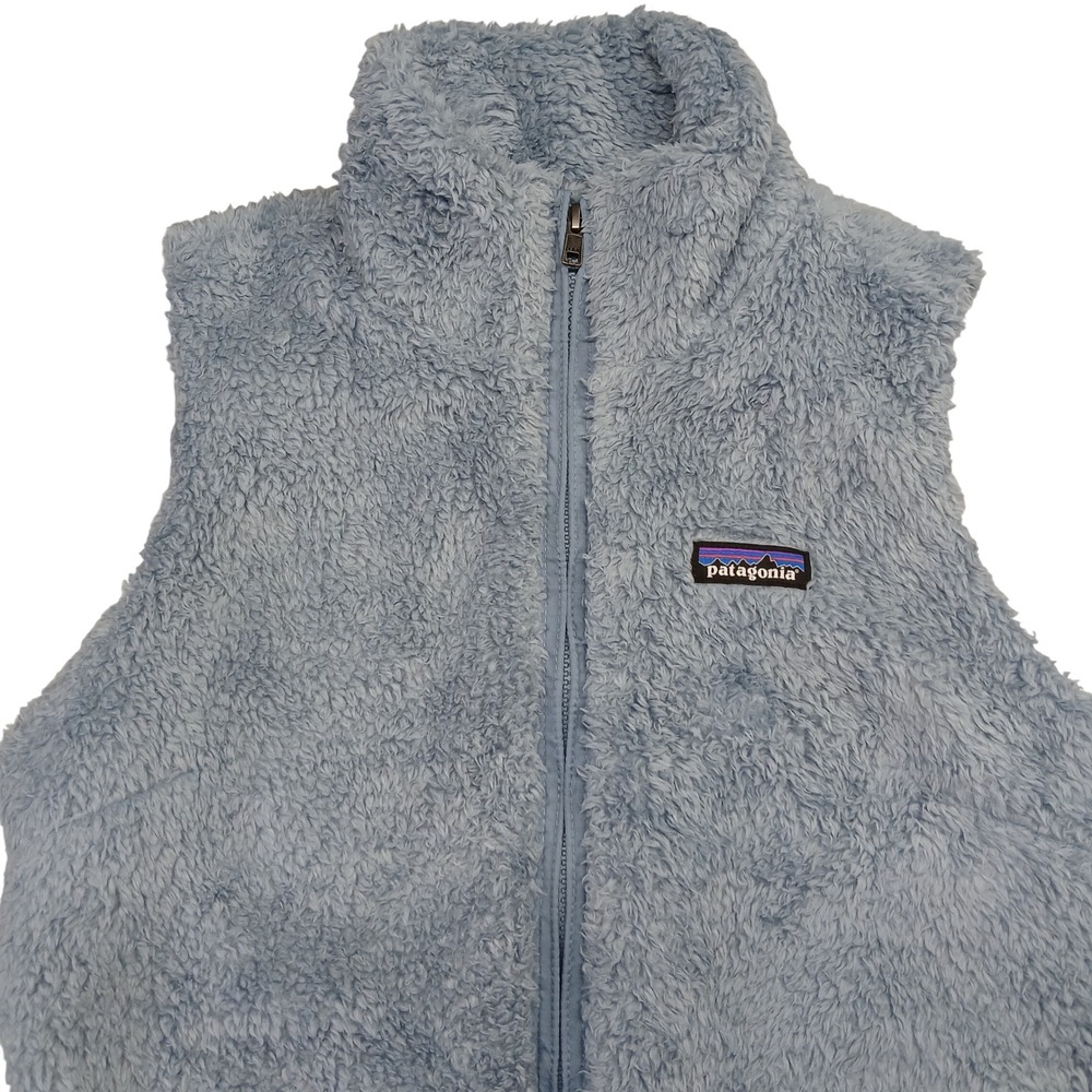Patagonia Los Gatos Fleece Vest Light Plume Grey‎ Blue Full Zip 25216 Womens M